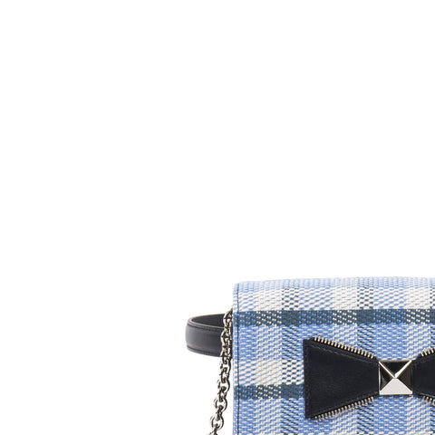 BELT & CLUTCH BAG KAROL BLUE DENIM TARTAN