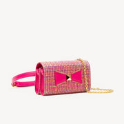 BELT & CLUTCH BAG KAROL PINK  TWEED