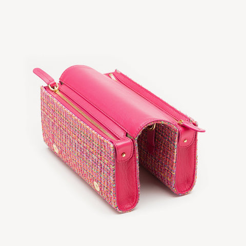 BELT & CLUTCH BAG KAROL PINK  TWEED