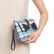 CLUTCH BAG LIZ BLUE DENIM TARTAN