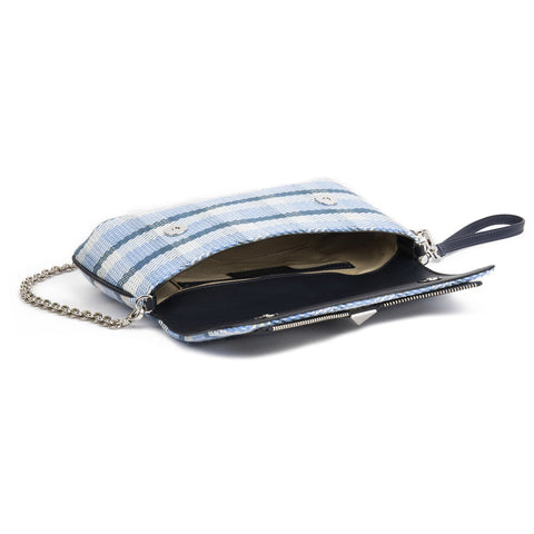 CLUTCH BAG LIZ BLUE DENIM TARTAN