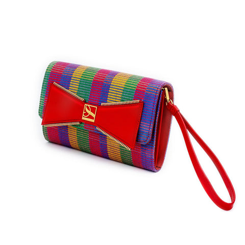 POUCH MARY TARTAN RED COLOURFUL