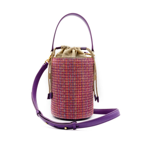 DRAWSTRING BAG LINDA TWEED PINK&PURPLE