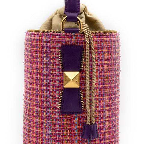 DRAWSTRING BAG LINDA TWEED PINK&PURPLE